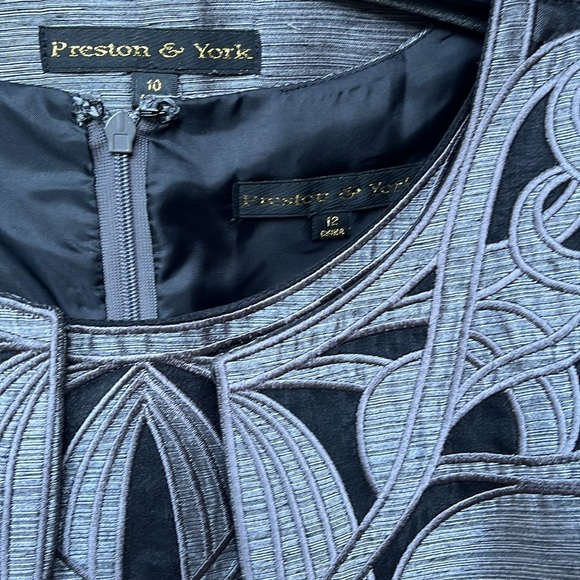 Preston & York Shimmering Gray 2 piece Dress & Jacket. Sz 10/12 - Picture 2 of 14